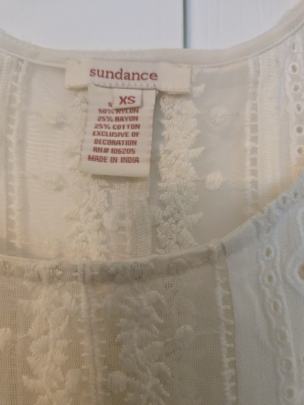 Sundance Ivory Lace Boho Tunic Top - Picture 3 of 3
